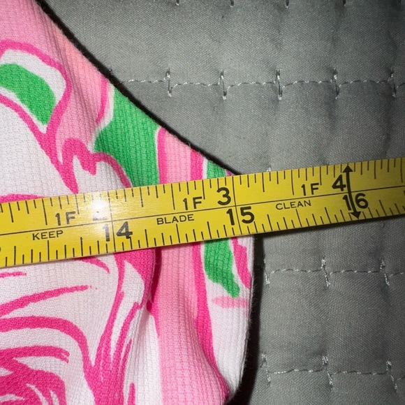 Lilly Pulitzer Alexa Shift Dress Flamingo Pink Green White Lace Size 0 - Picture 14 of 14